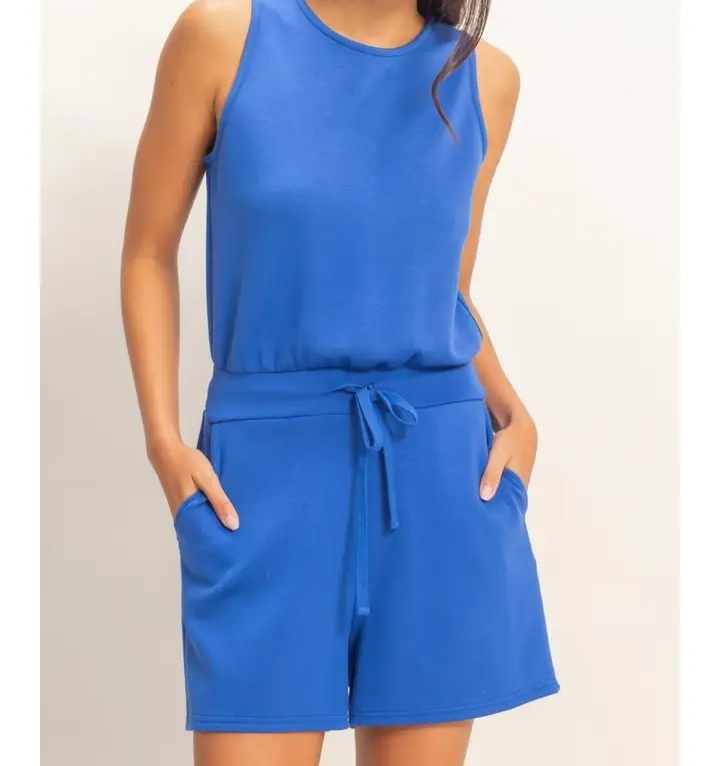 Sleeveless Romper - Cobalt