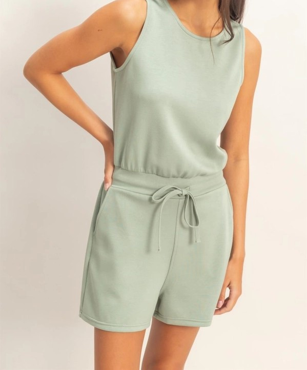 Sleeveless Romper - Sage Green
