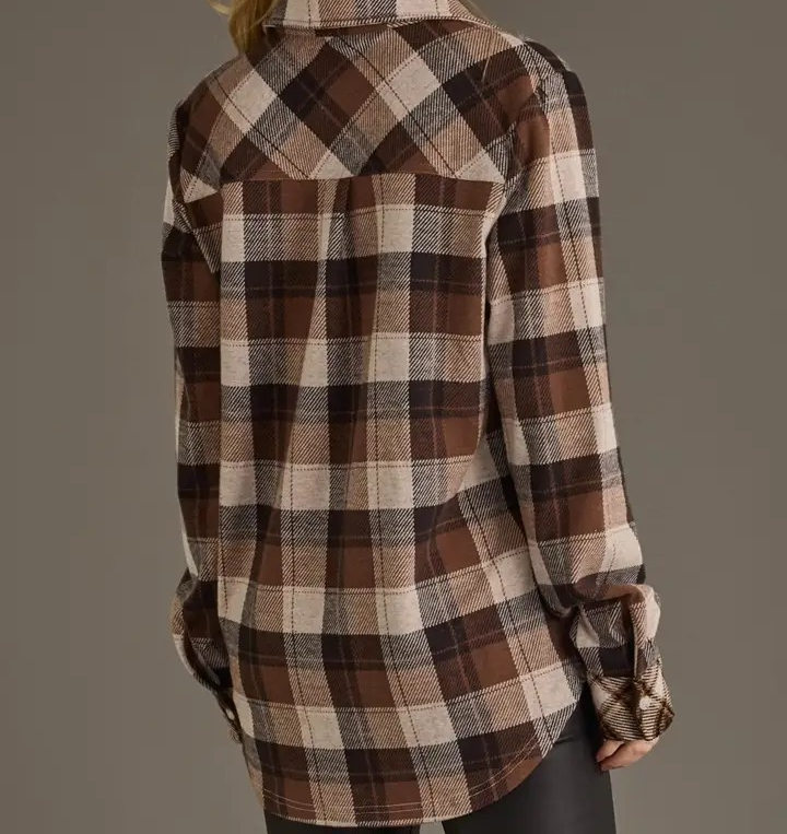 Super Soft Shacket - Brown Plaid