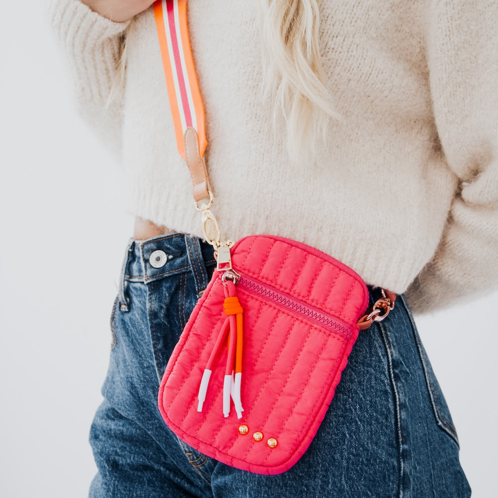 Quilted Crossbody Bag - Hot Pink