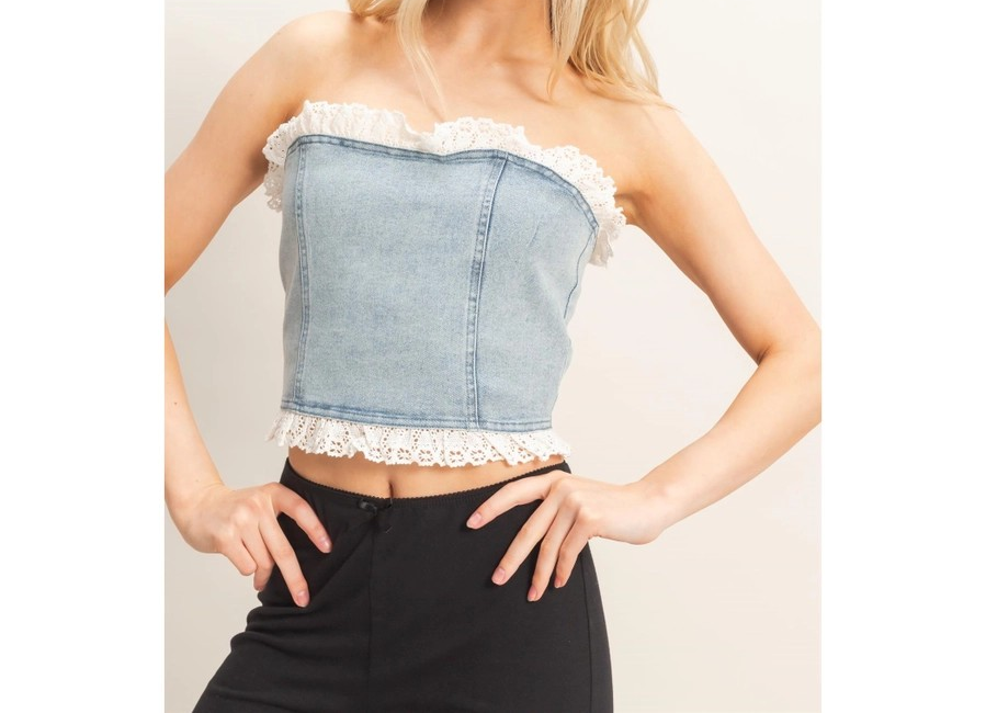 Denim Strapless Top