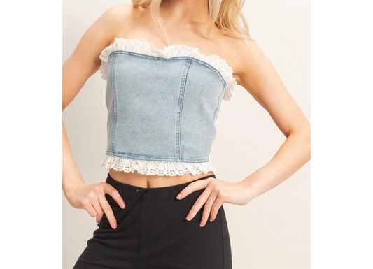 Denim Strapless Top