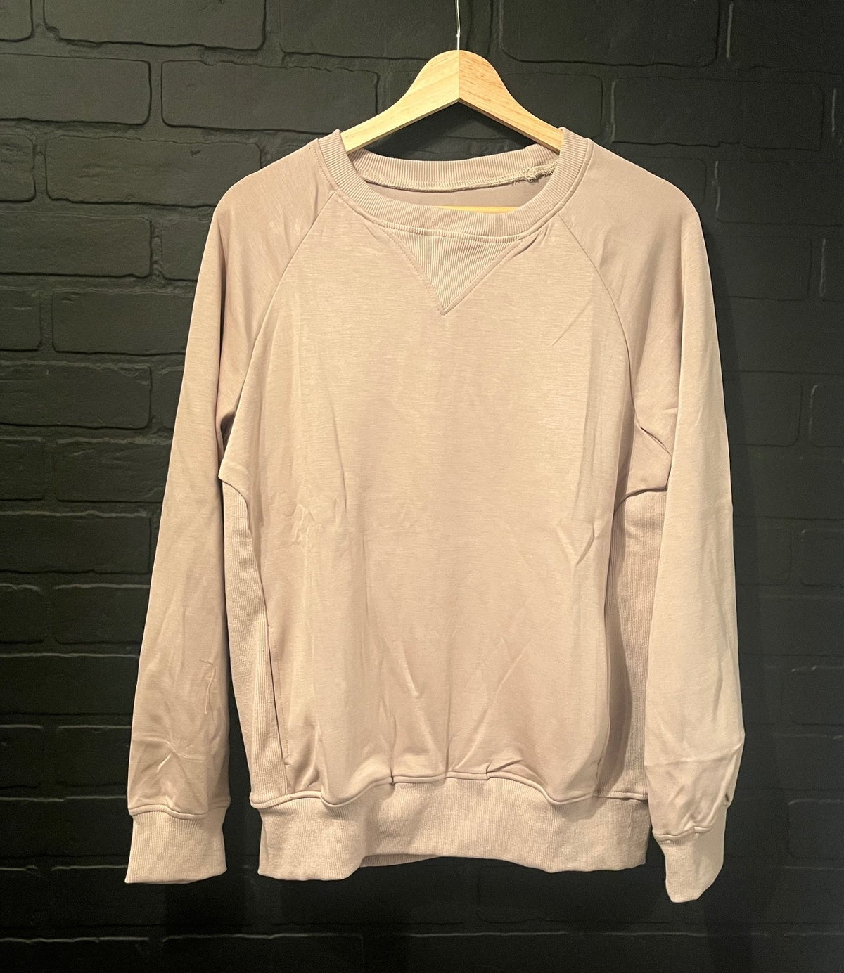 Ribbed Sweatshirt - Beige