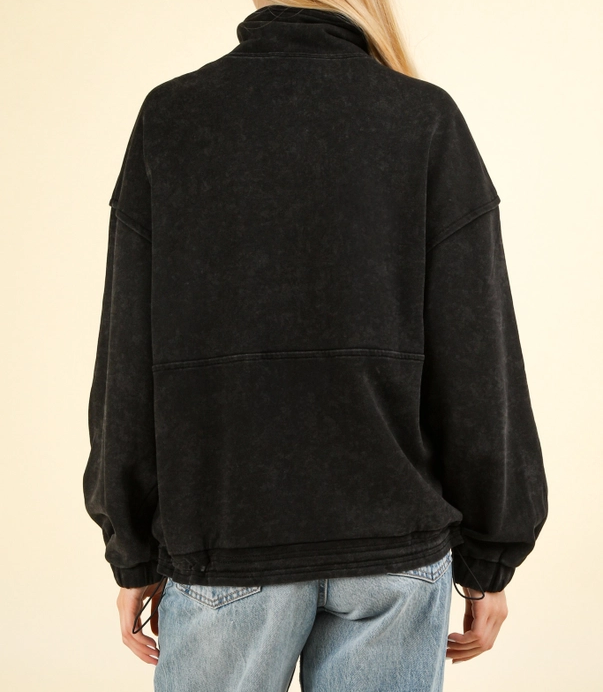 Button Down Sweatshirt - Black