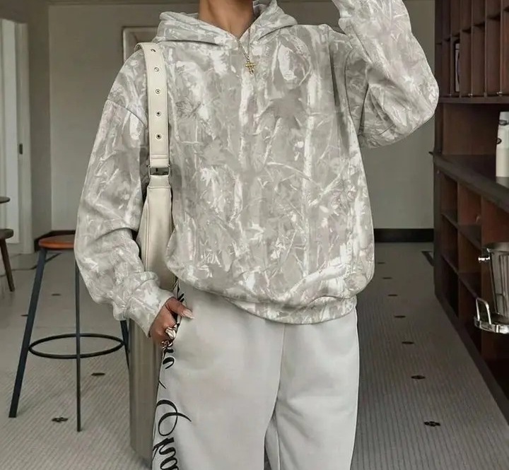 Hooded Sweatshirt - Gray Camo