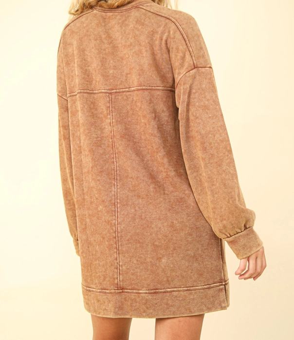 Sweatshirt Dress - Camel