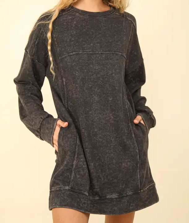 Sweatshirt Dress - Black