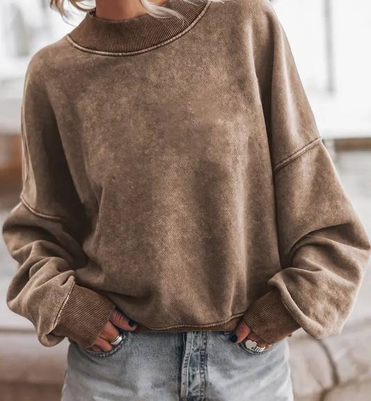 Sweatshirt - Drop Shoulder - Brown