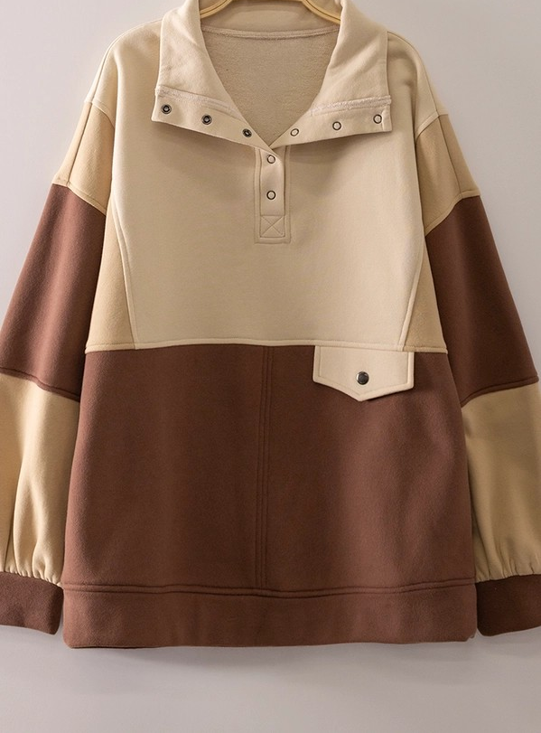 Half Snap Sweatshirt - Ecru