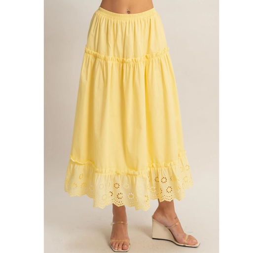 Tiered Eyelet Skirt