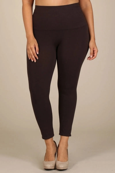 Tummy Tuck Ankle Legging - Brown (12-18)