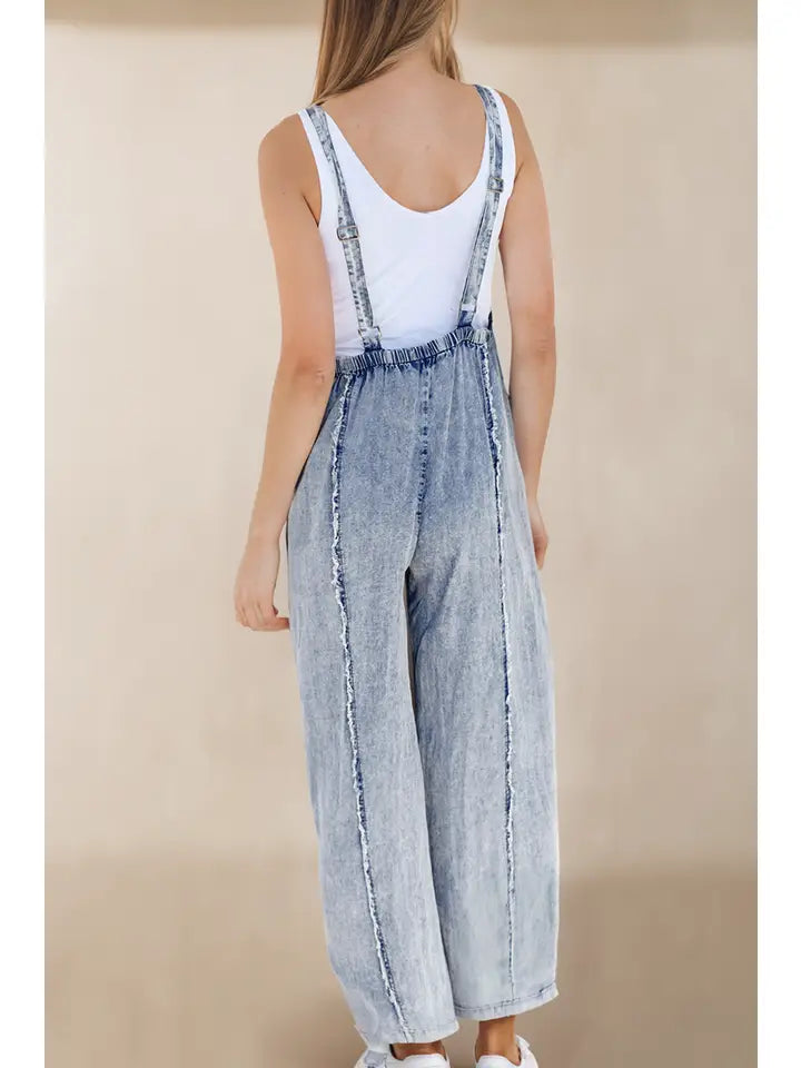 Wide Leg Denim Jumpsuit