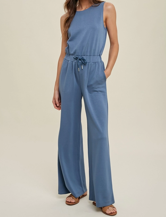 Wide Leg Jumpsuit - Charcoal